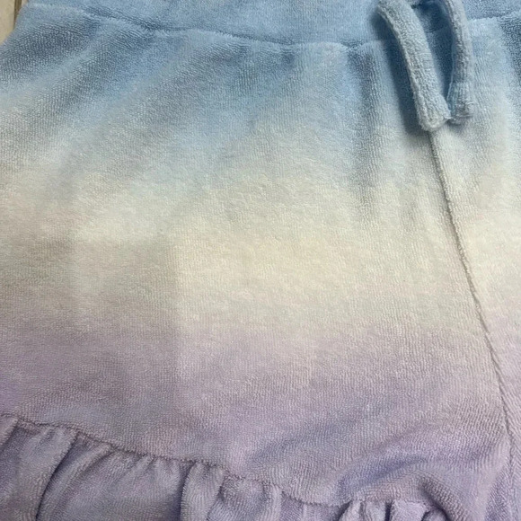 NWT Vintage Havana Ombré Blue to Purple Ruffle Terry Track Shorts Swim Cover - Picture 4 of 8